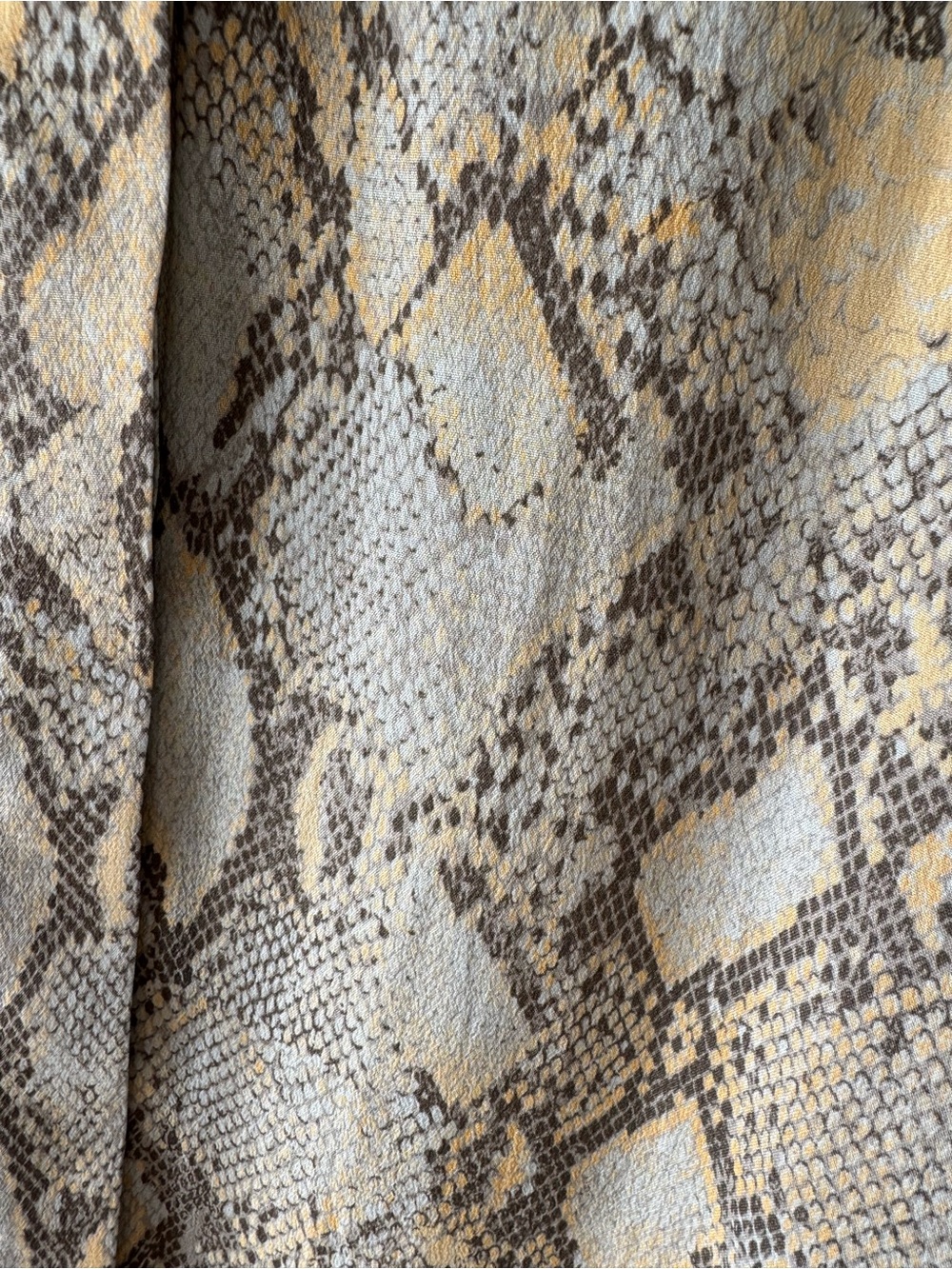 Lafayette 148 New York Snake-Print Button-Down Blouse in Yellow and Gray - Picture 5 of 16